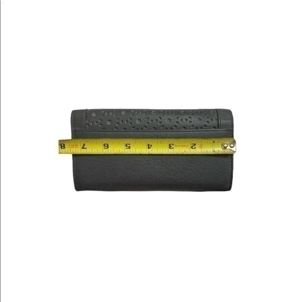 Kate spade black perforated leather wallet wristlet